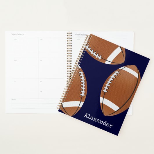 Nom monogramme Football Marine Bleu (Devant avec enveloppe)
