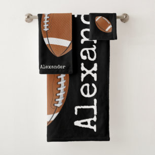 Nom monogramme football Salle de bain noire