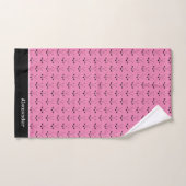 Nom monogramme golf sport rose noir (Serviette à main)