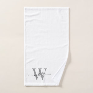 Nom Monogramme Gris Blanc Écriture Élégante Stylée