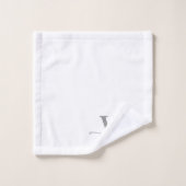 Nom Monogramme Gris Blanc Moderne Écriture Élégant (Gant de toilette)