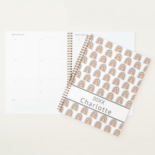 Nom monogramme gris or rose arc-en-ciel (Devant avec enveloppe)