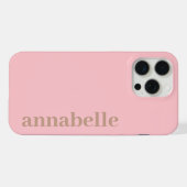 Nom Monogramme Latéral Minimaliste Rose & Marron (Verso Horizontal)