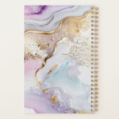 Nom Monogramme Lavis Aquarelle Violet Bleu Or (Dos)