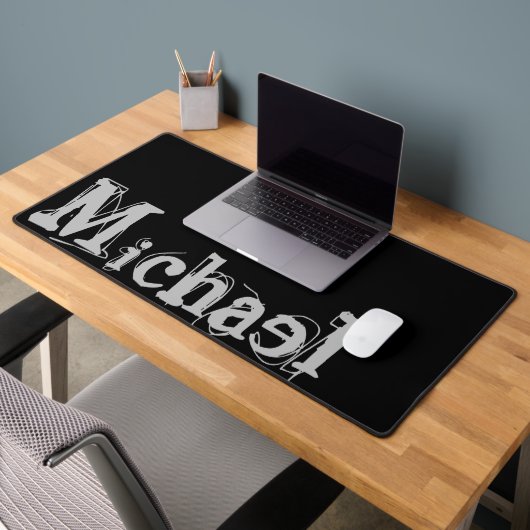 Nom monogramme moderne minimaliste noir blanc (Bureau 2)