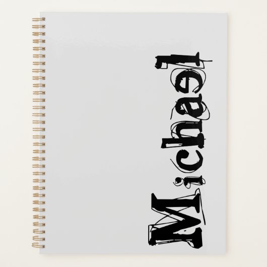 Nom monogramme moderne minimaliste noir gris (Devant)