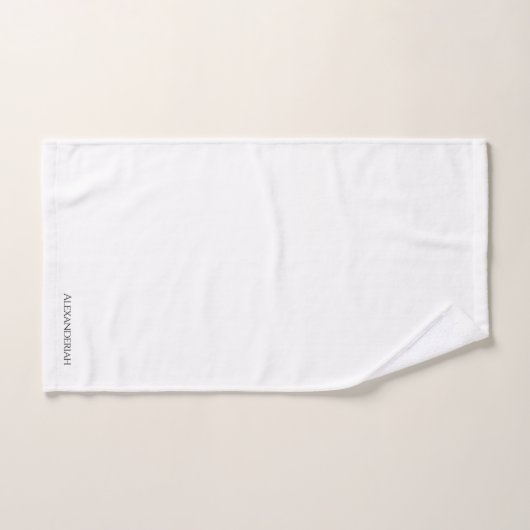 Nom monogramme moderne noir et blanc (Serviette à main)