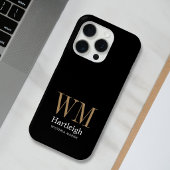 Nom Monogramme Moderne Noir Or Blanc