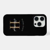 Nom Monogramme Moderne Noir Or Blanc (Verso Horizontal)