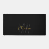 Nom Monogramme moderne Script Black Gold (Recto)