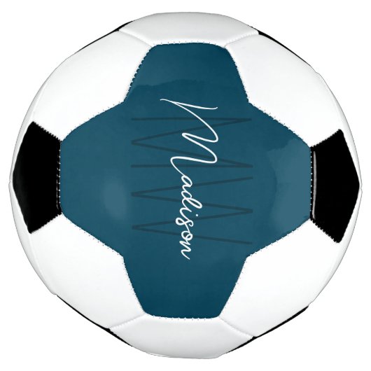 Nom Monogramme moderne Script Blue (Tourné)