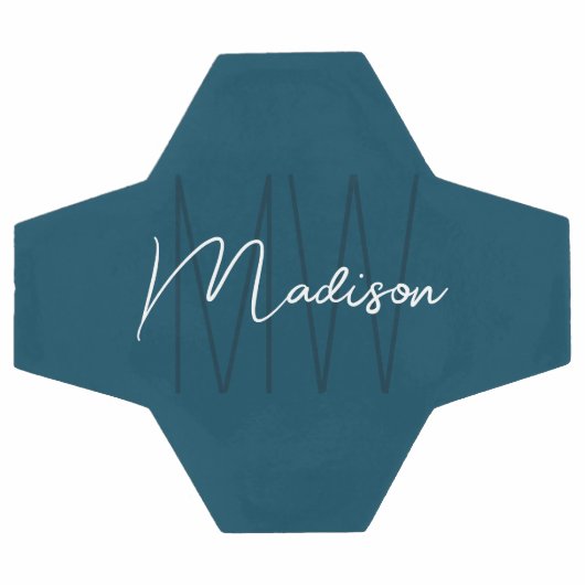 Nom Monogramme moderne Script Blue (Plat)