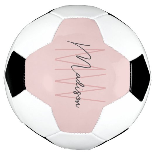 Nom Monogramme moderne Script Blush Pink (Tourné)