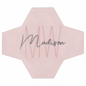 Nom Monogramme moderne Script Blush Pink (Plat)