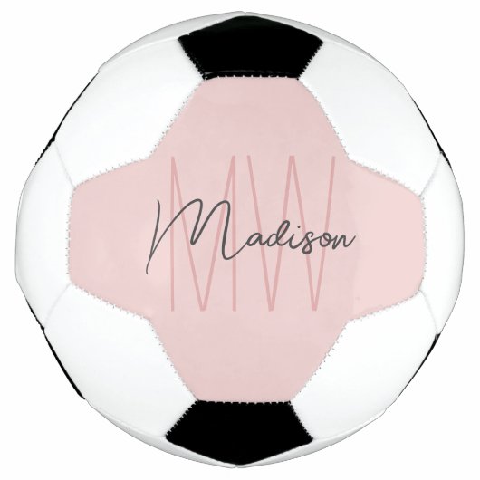 Nom Monogramme moderne Script Blush Pink (Devant)