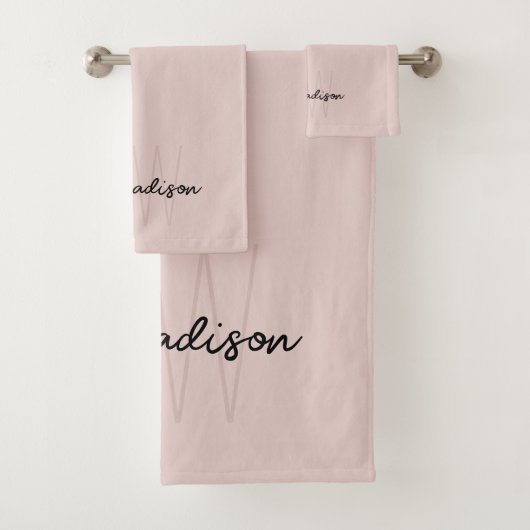 Nom Monogramme moderne Script Blush Pink (En situation)