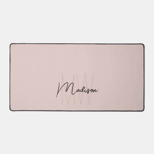 Nom Monogramme moderne Script Blush Pink (Recto)