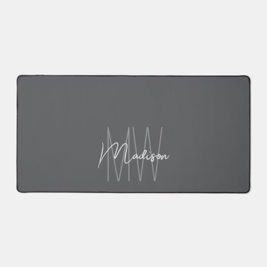 Nom Monogramme moderne Script Grey (Recto)