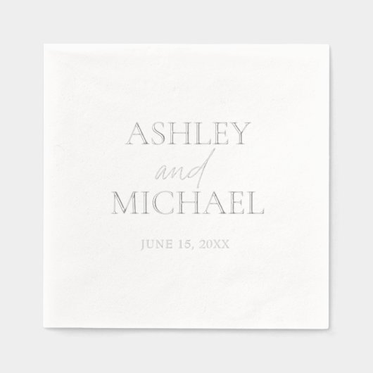 Nom monogramme moderne Script minimal Argent (Recto)