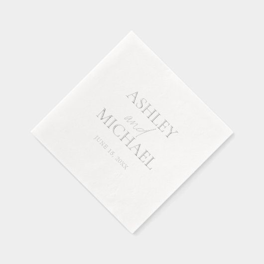 Nom monogramme moderne Script minimal Argent (Droite)