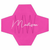Nom Monogramme moderne Script rose (Plat)