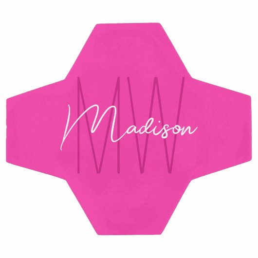 Nom Monogramme moderne Script rose (Plat)