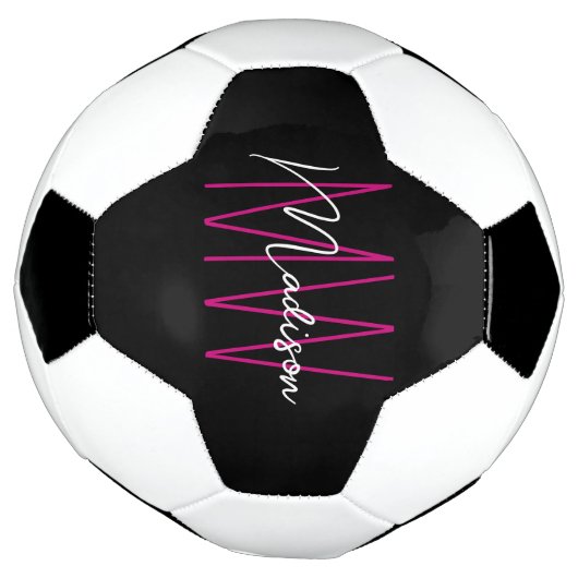 Nom Monogramme moderne Script Rose noir (Tourné)