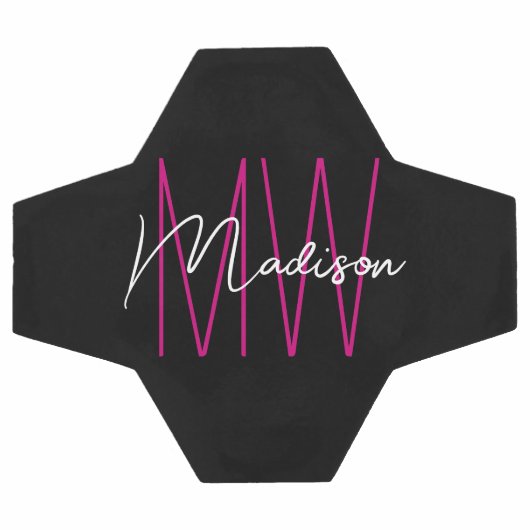 Nom Monogramme moderne Script Rose noir (Plat)