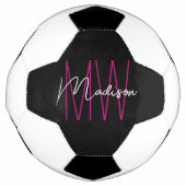 Nom Monogramme moderne Script Rose noir (Devant)