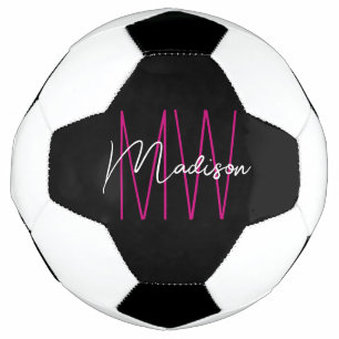 Nom Monogramme moderne Script Rose noir