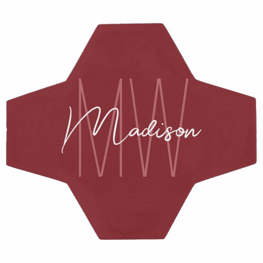 Nom Monogramme moderne Script rouge (Plat)