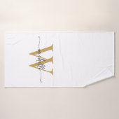 Nom Monogramme Or Blanc Écriture Moderne Élégante (Serviette de bain)
