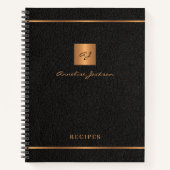 Nom monogramme personnalisé élégant livre recettes (Devant)
