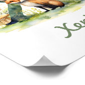 Nom monogramme Poster de pépinière Lettre bois X (Coin)