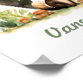 Nom monogramme Poster pépinière Lettre bois V (Coin)