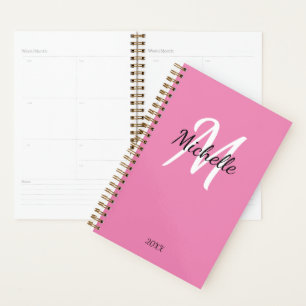 Nom Monogramme rose mignon de la fille + Initiale