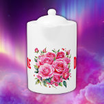 Nom monogramme Roses roses roses |<br><div class="desc">Roses roses roses et rouges avec un nom monogrammé sur un arrière - plan blanc sont pour tous ceux qui aiment les fleurs.</div>