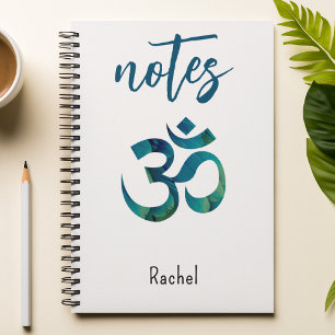 Nom, Motif de plumes d'oiseaux Aqua Carnet de symb