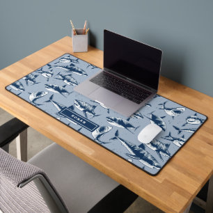 Nom Motif de requins effrayant   Bleu