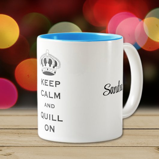 Nom, Mug classique à deux tons Keep Calm