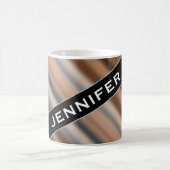 Nom + Mug de Motif de  de bandes rustiques floues (Centre)