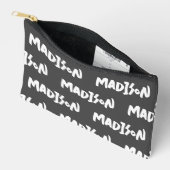 Nom noir et blanc Imprimer Pochette de Zipper (Ouvrir)