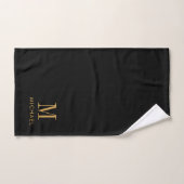 Nom noir Monogramme Or simple (Serviette à main)