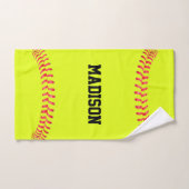 Nom, nom ou texte du joueur de softball personnali (Serviette à main)