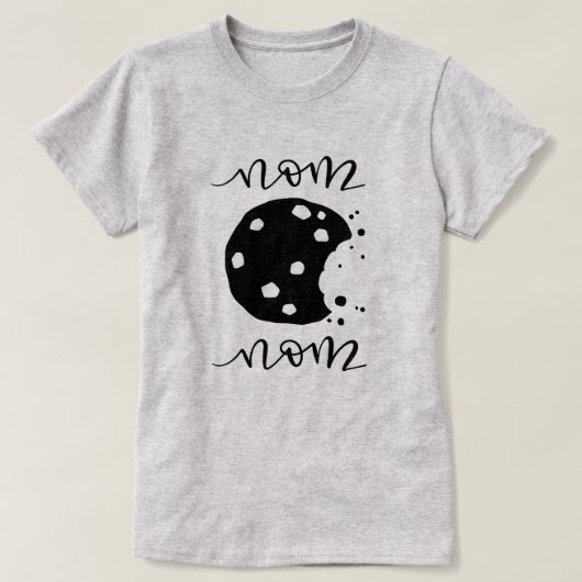 Nom Nom ! T-shirt mordu de biscuit (Design devant)