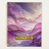 Nom Or Abstrait Moderne Purple Rose Chic Étincelle (Devant)