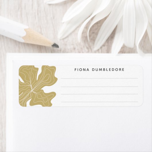 Nom Or Lined Blank Modèle Herb Floral Étiquette (En situation)