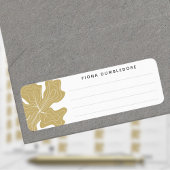 Nom Or Lined Blank Modèle Herb Floral Étiquette