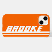 Nom orange & blanc strié coque iphone sport (Verso (horizontal))