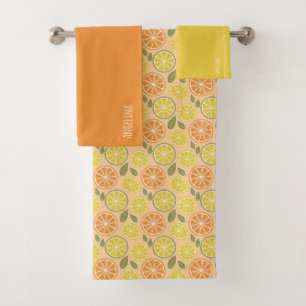 Nom orange jaune citron motif blanc